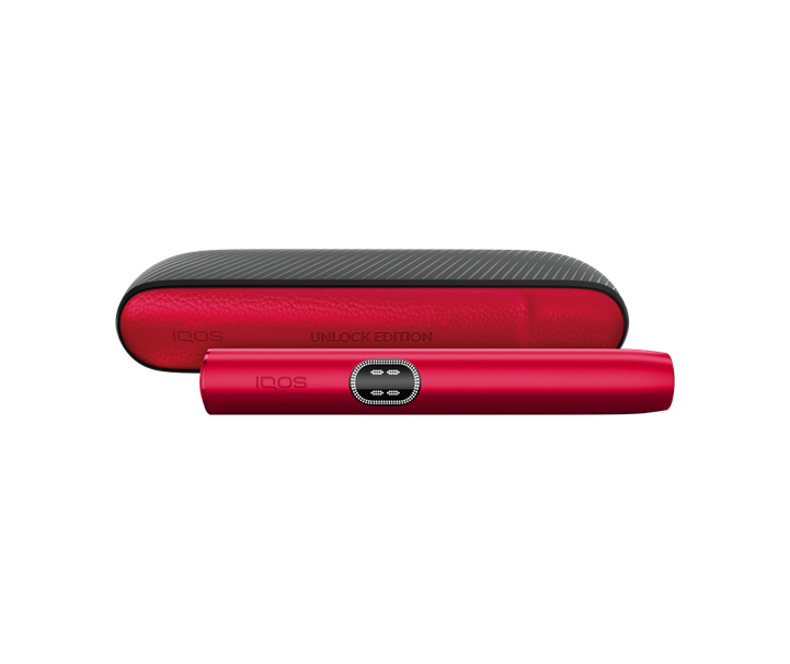 Red and black IDQS portable battery pack and its matching carrying case, shown against a plain white background.