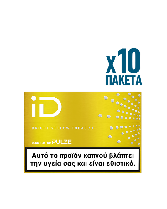 Davidoff Pulze Bright Yellow Heated Tobacco RodYellow packaging of a tobacco product with text and branding on a white background