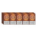 Five Lucky Strike cigarettes boxes on a white background
