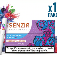 iSenzia nicotine tea sticks packaging with forest berry flavor on a white background