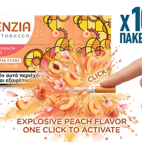 iSenzia nicotine tea sticks packaging with a hand activating the product.