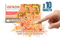 iSenzia nicotine tea sticks packaging with a hand activating the product.