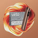 Virto vaping device and packaging on a swirling orange and yellow background