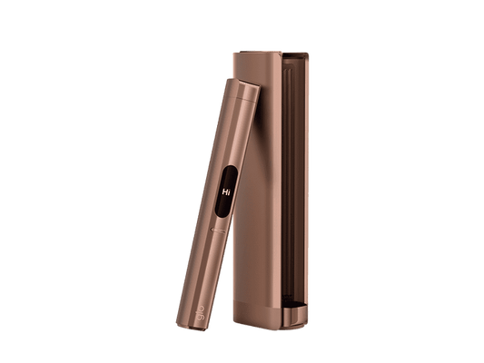 2026 glo HILO Plus Rose gold hair straightener on a transparent background