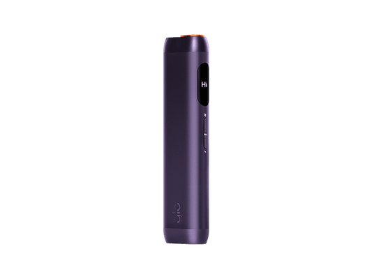 2026 glo HILO Purple vape device on a transparent background