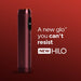 GLO HILO device on a red background with promotional text.