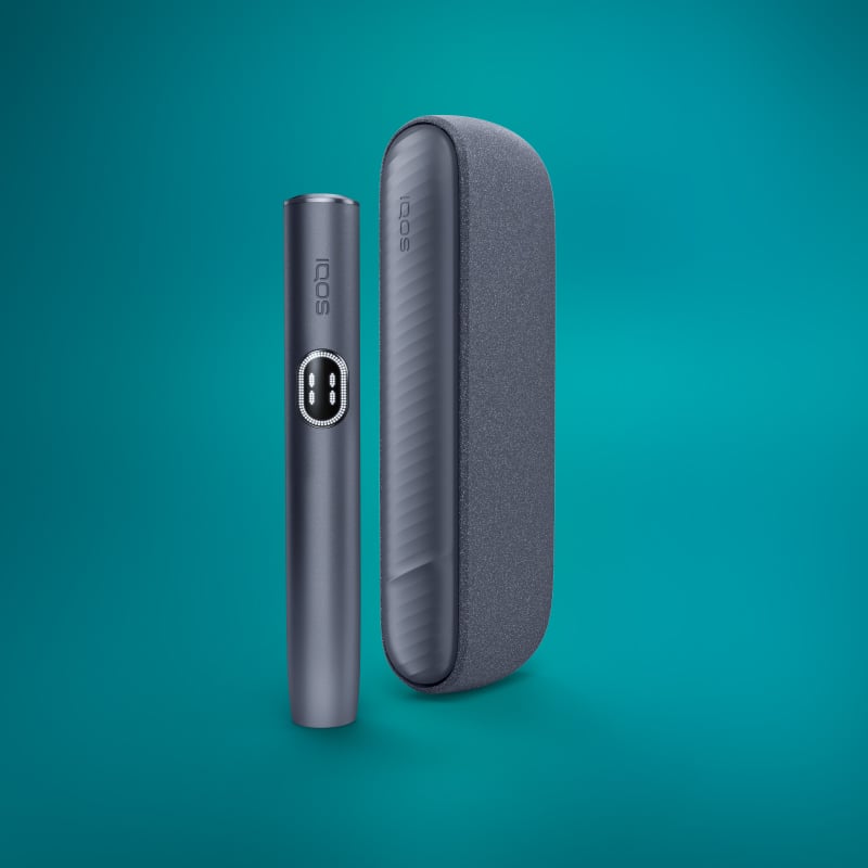 The image shows two products, a pen-like device and a case, in Midnight Black color.