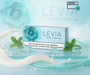 Levia zero tobacco product packaging with mint leaves and water droplets on a light blue background
