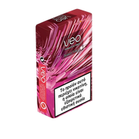 Red Veo tobacco-free product packaging on a white background