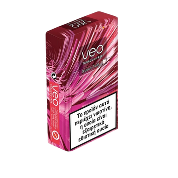 Red Veo tobacco-free product packaging on a white background